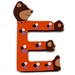 Bear, wooden letter E