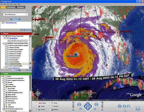 Huracan Katrina en Google Maps